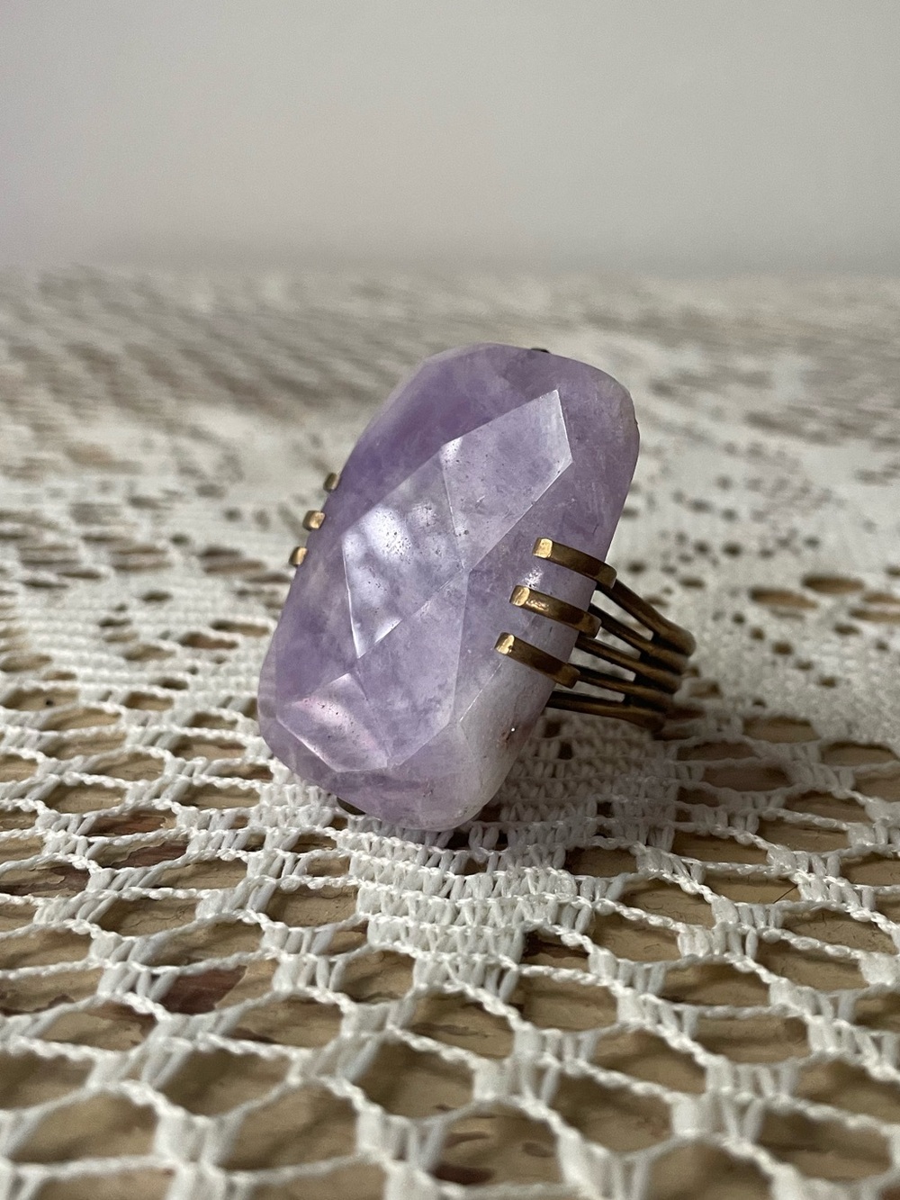 Adjustable Amathyst Ring